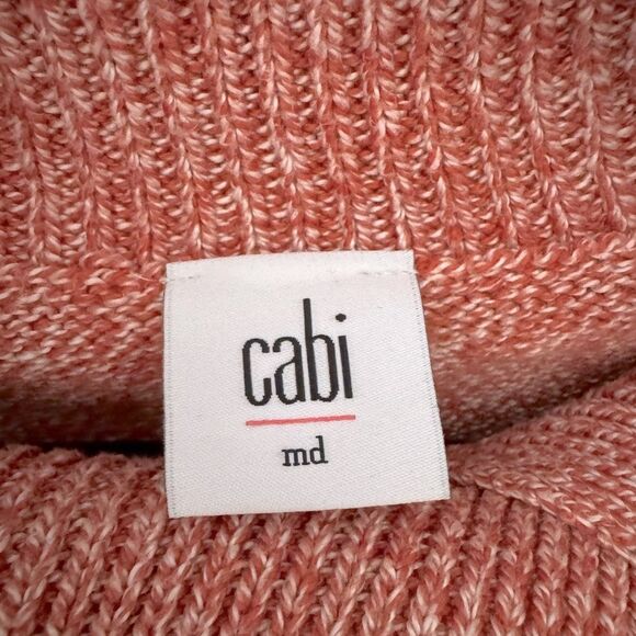 Casual Cottage CABI Red Marled Oversized Split-Collar Turtleneck Knit Sweater M - Picture 4 of 7